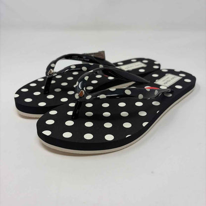 Pre-Owned Shoe Size 6 Kate Spade Black/White Flip Flops