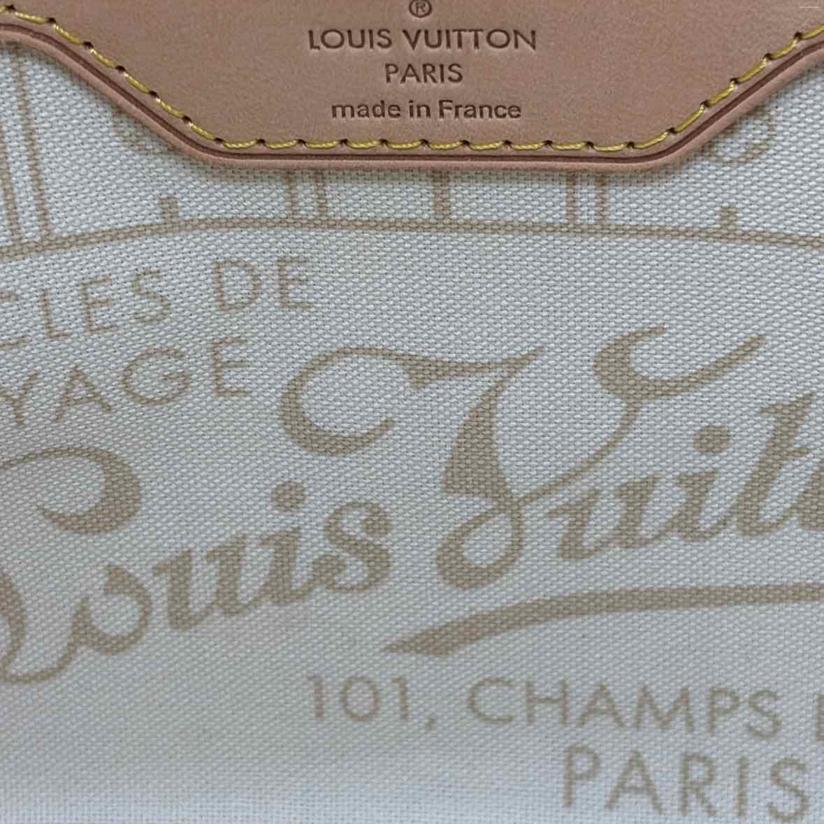 Pre-Owned Louis Vuitton Damier Azur Calf Hair Designer Handbag