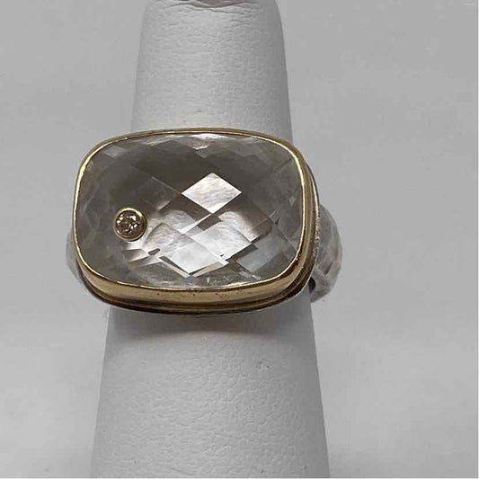 Pre-Owned Jamie Joseph Ring Size 6 Silver/Gold Sterling Ring