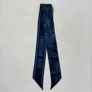 Pre-Owned Dior Teal Silk Designer Scarf