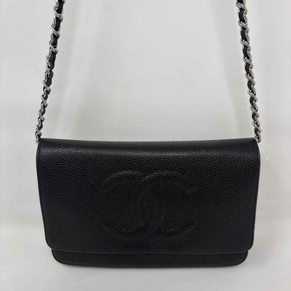 Pre-Owned Chanel Black Leather Designer Handbag