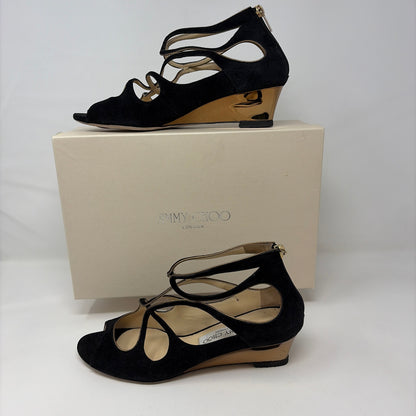 Pre-Owned Jimmy Choo Black Suede Shoe Size 8.5 Designer Shoes