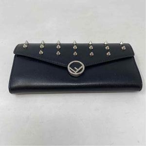 Pre-Owned Fendi Black Leather Designer Wallet