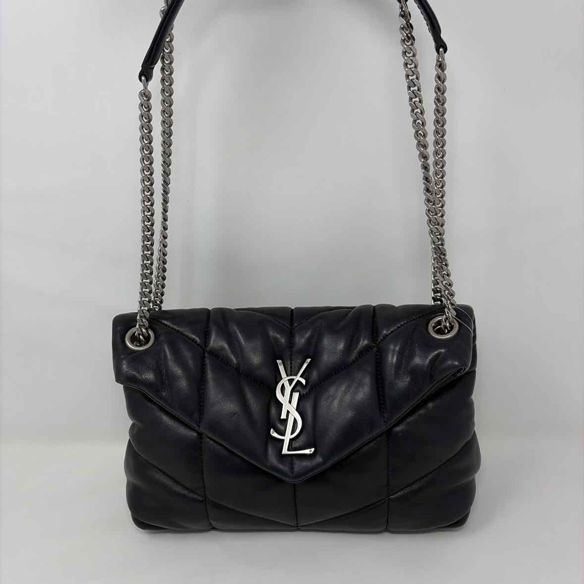 Pre-Owned Saint Laurent Black Leather Designer Handbag