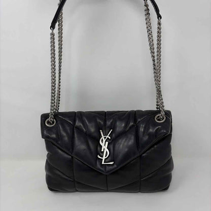 Pre-Owned Saint Laurent Black Leather Designer Handbag