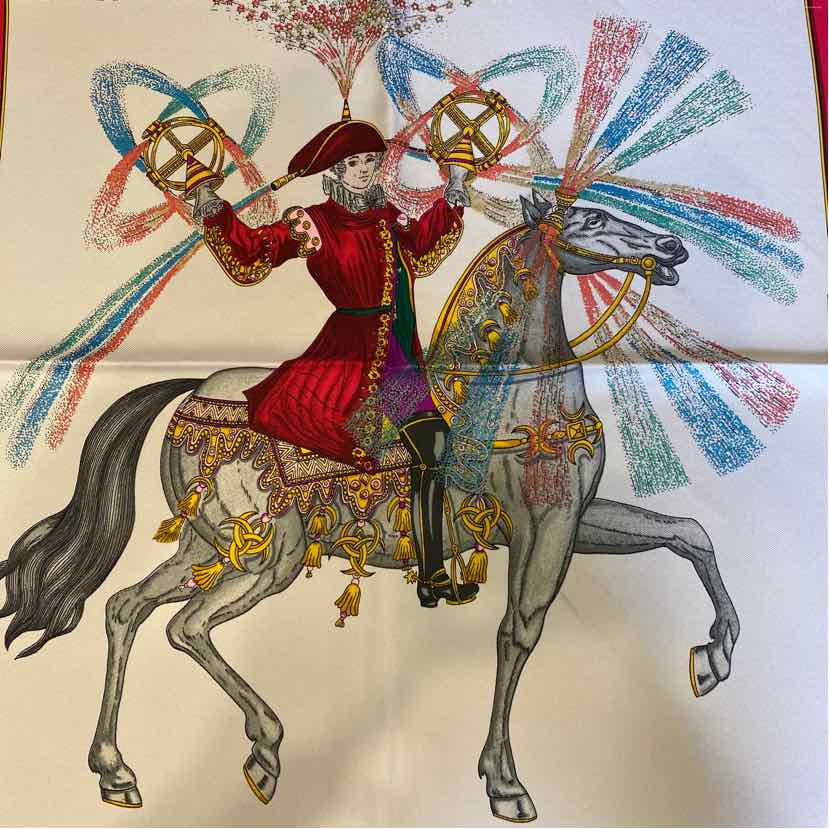 Pre-Owned Hermes Multi Silk Designer Scarf
