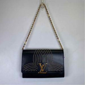 Pre-Owned Louis Vuitton Black & Gold Leather Designer Handbag