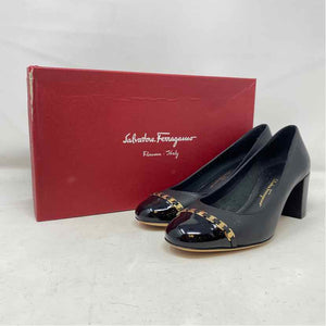 Pre-Owned Salvatore Ferragamo Black Leather Shoe Size 6 Designer Shoes