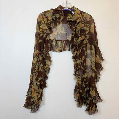 Pre-Owned Ralph Lauren Brown Multi Sheer Scarf