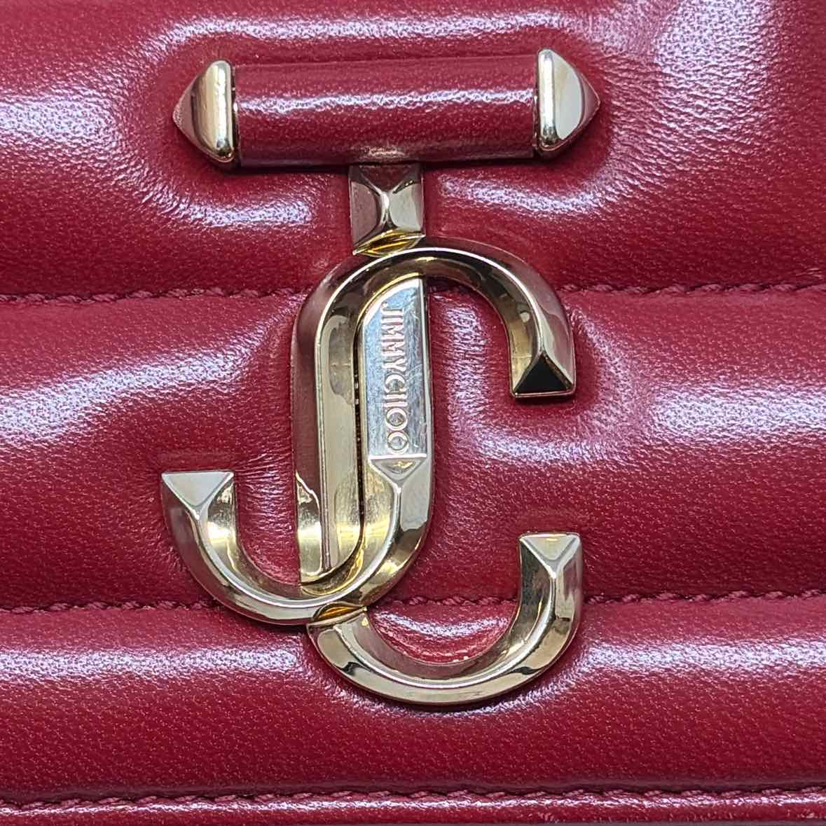Pre-Owned Jimmy Choo Red Leather Designer Handbag