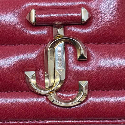 Pre-Owned Jimmy Choo Red Leather Designer Handbag