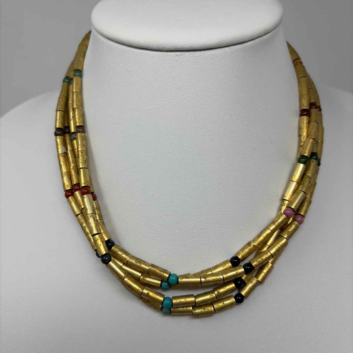 Pre-Owned Boutique Gold Multi Beaded Necklace