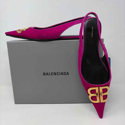 Pre-Owned Balenciaga Pink Velvet Shoe Size 10.5 Designer Shoes