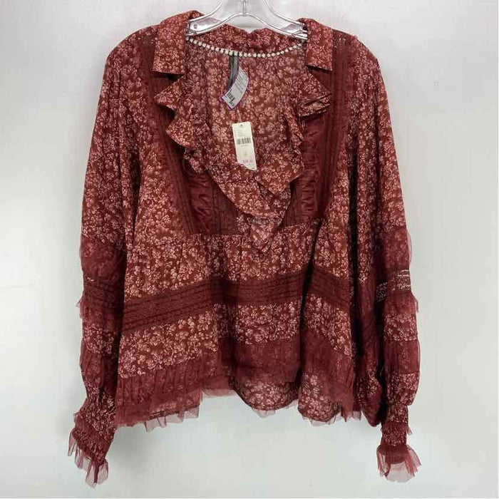 Pre-Owned Size XL Anthropologie Burgundy Top