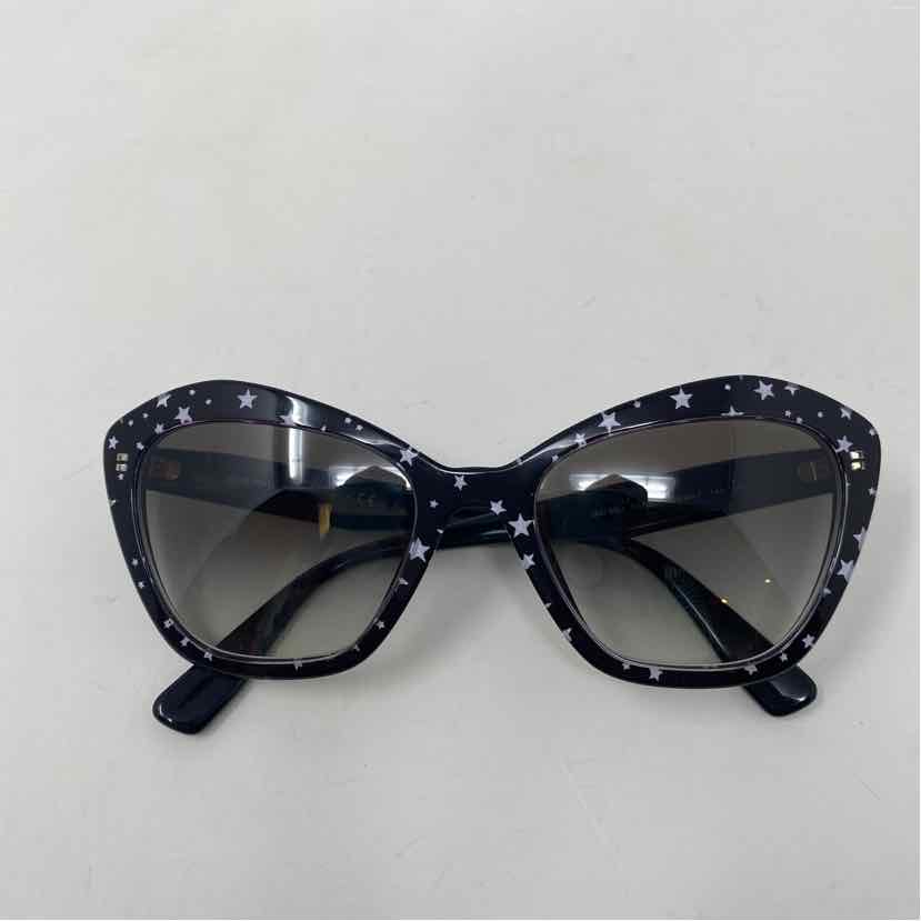 Pre-Owned Miu Miu Black/White Plastic Designer Sunglasses