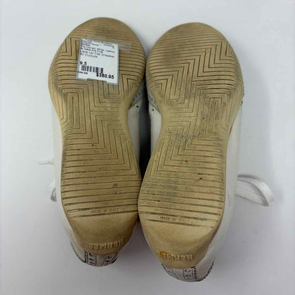 Pre-Owned Hermes White Leather Shoe Size 9.5 Designer Shoes