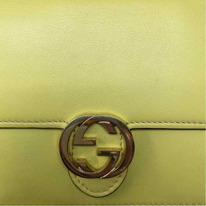 Pre-Owned Gucci Chartreuse Leather Designer Handbag