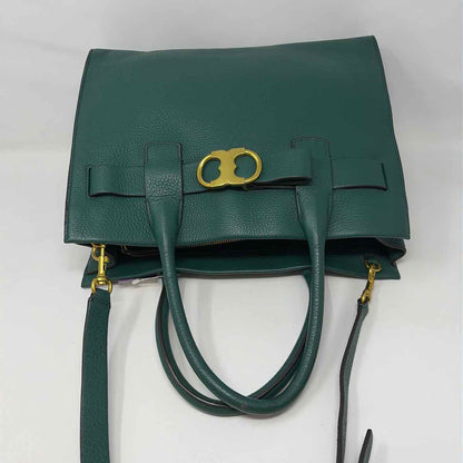 Pre-Owned Tory Burch Green Leather Handbag