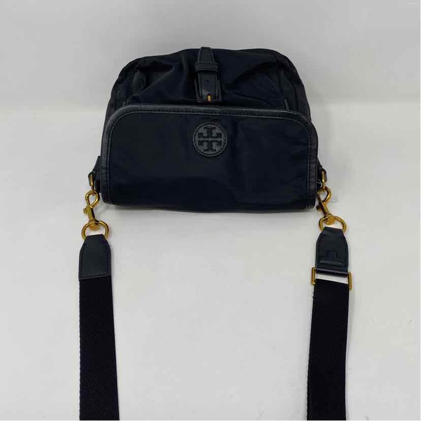 Pre-Owned Tory Burch Black & Gold Nylon Handbag