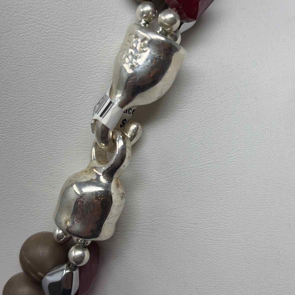 Pre-Owned Simon Sebbag Designs Red Multi Beaded Necklace
