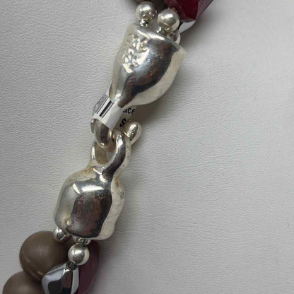 Pre-Owned Simon Sebbag Designs Red Multi Beaded Necklace