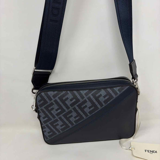 Pre-Owned Fendi Navy Leather Designer Handbag