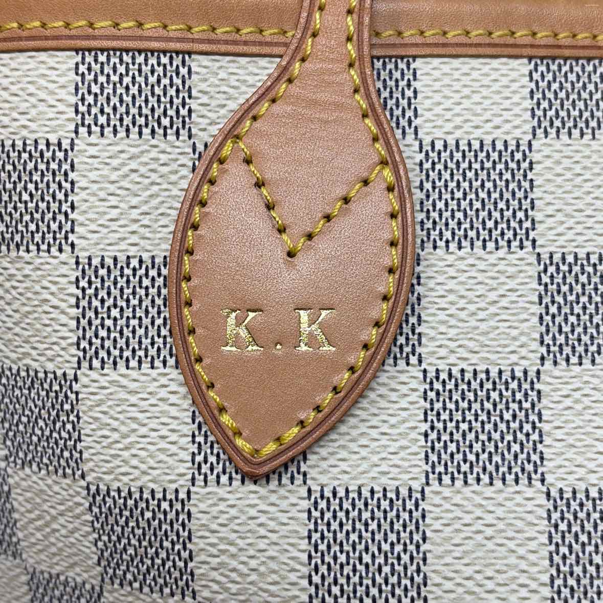 Pre-Owned Louis Vuitton Damier Azur Calf Hair Designer Handbag