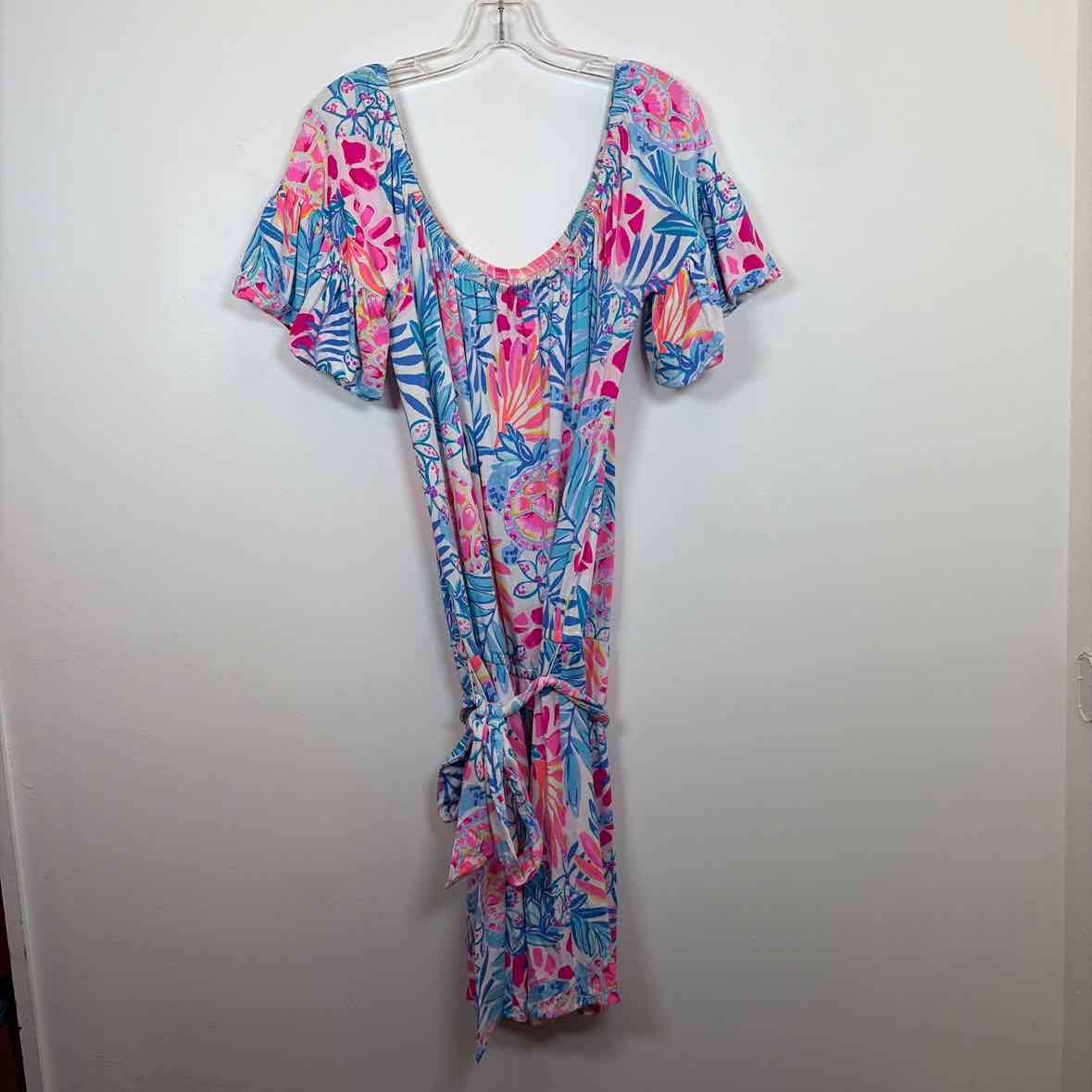 Pre-Owned Size XL Lilly Pulitzer Blue Print Casual Dress