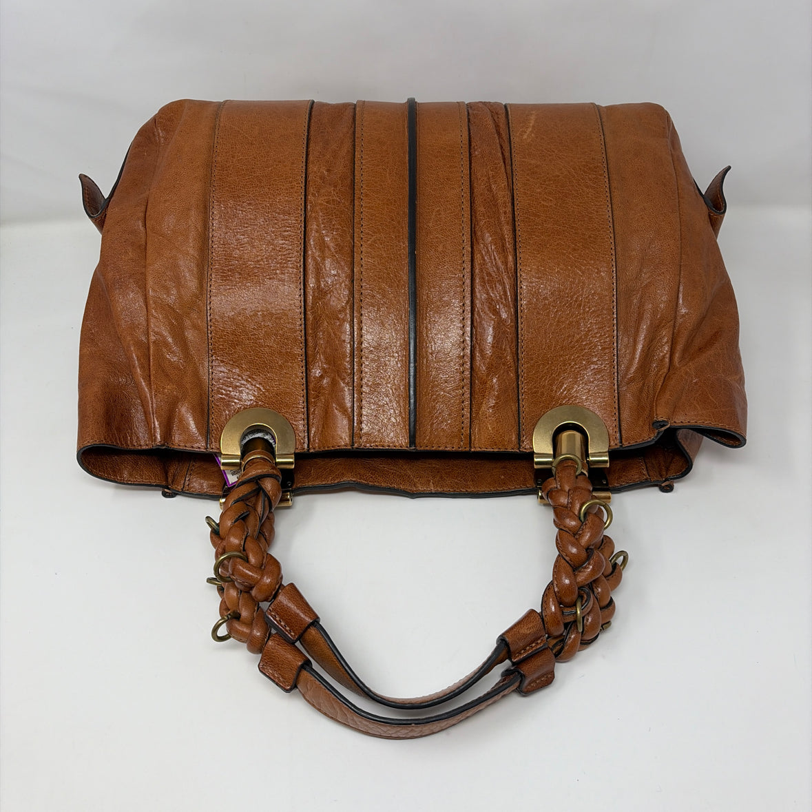 Pre-Owned Chloe Cognac Leather Designer Handbag