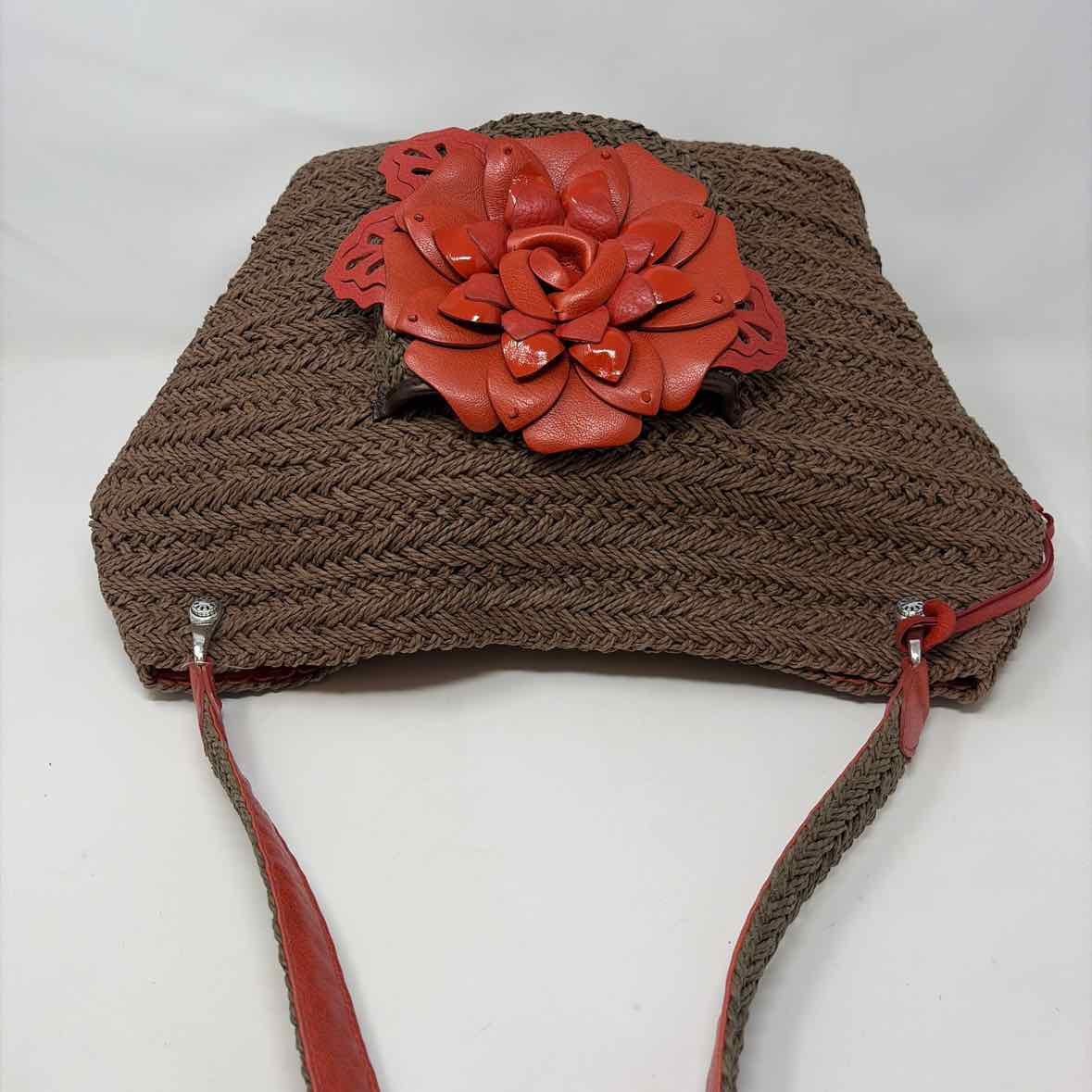 Pre-Owned Brighton Orange/Beige Woven Handbag