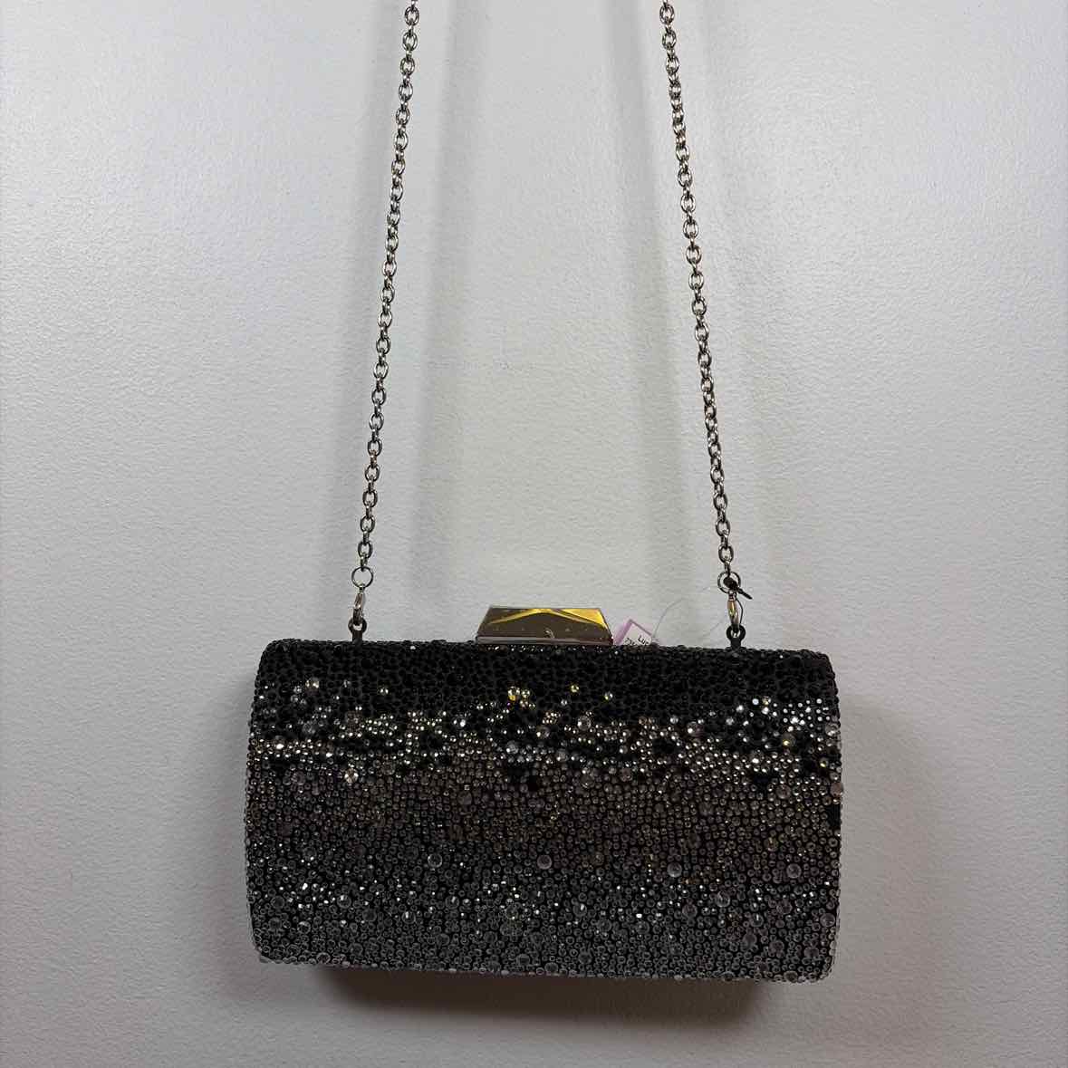 Pre-Owned INC Black/Silver rhinestones Handbag