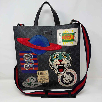 Pre-Owned Gucci Black Canvas Designer Handbag