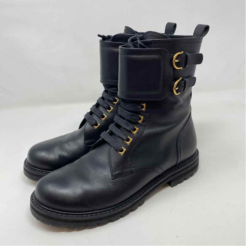 Pre-Owned Salvatore Ferragamo Black Leather Shoe Size 9 Designer Shoes