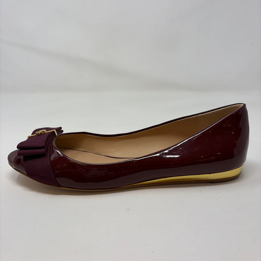 Pre-Owned Shoe Size 9 Tory Burch Burgundy Flats