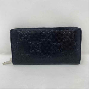 Pre-Owned Gucci Black Leather Designer Wallet