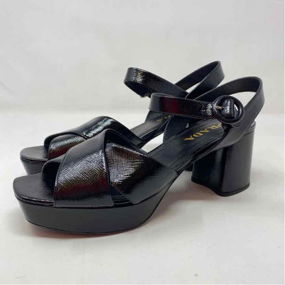 Pre-Owned Prada Black Patent Shoe Size 10.5 Designer Shoes