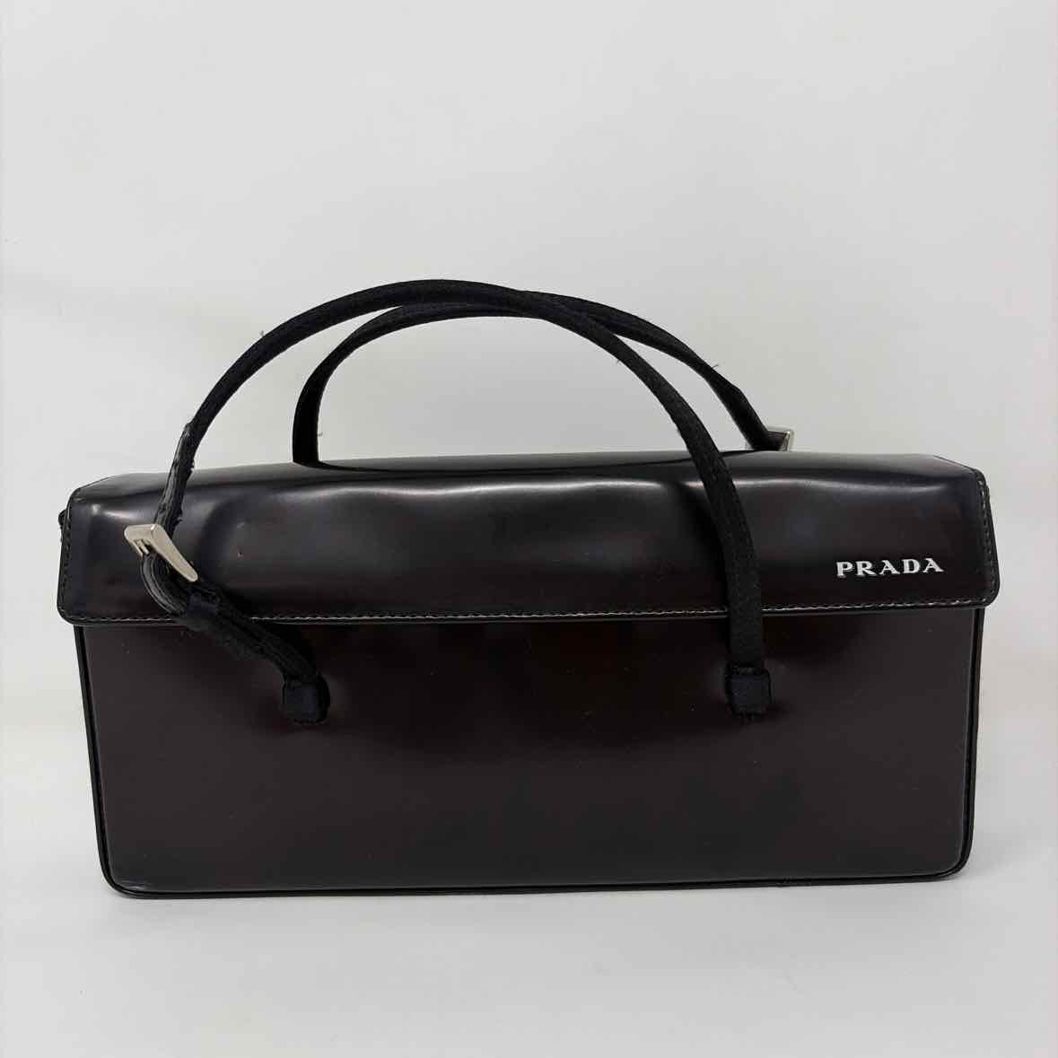 Pre-Owned Prada Black Patent Designer Handbag