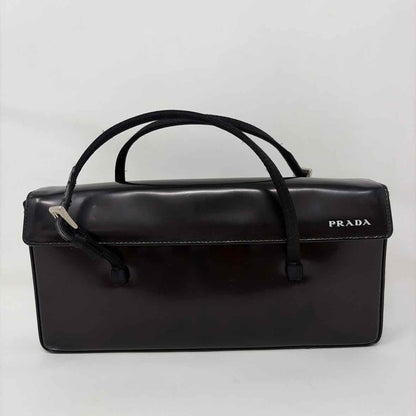 Pre-Owned Prada Black Patent Designer Handbag