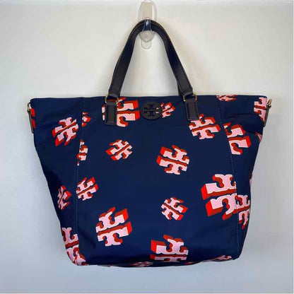 Pre-Owned Tory Burch Blue Multi Nylon Handbag