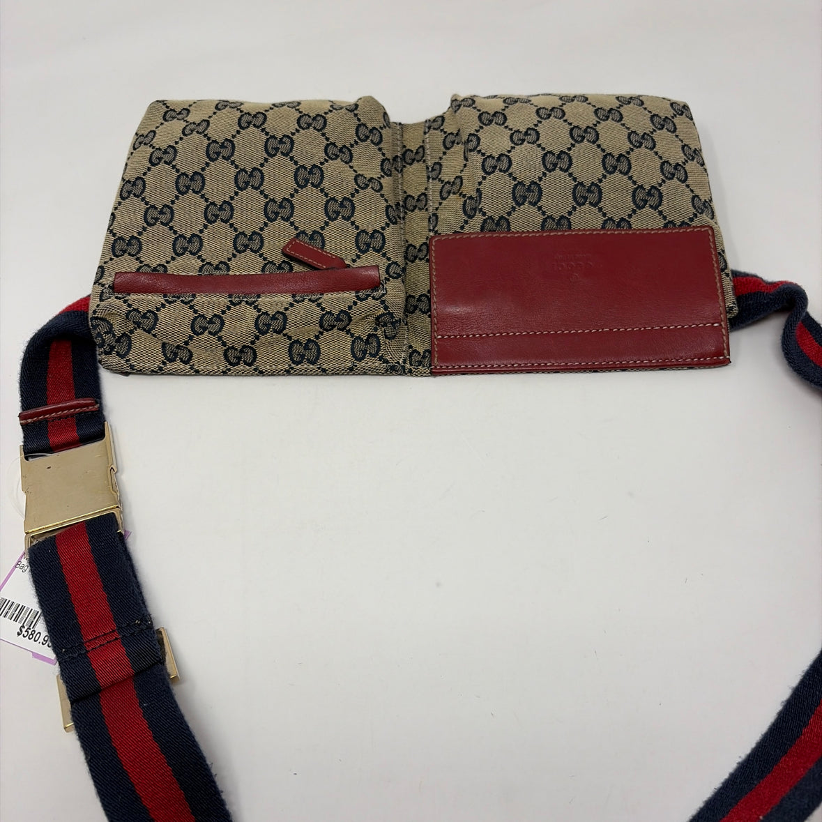 Pre-Owned Gucci Navy Canvas Designer Handbag