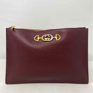 Pre-Owned Gucci Burgundy Leather Designer Handbag