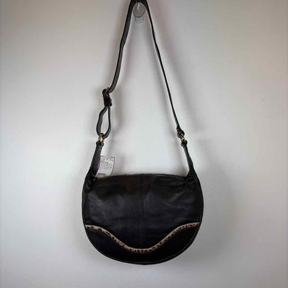 Pre-Owned Badgley Mischka Black Print Leather Handbag