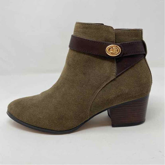 Pre-Owned Shoe Size 8 Coach Brown Multi Booties