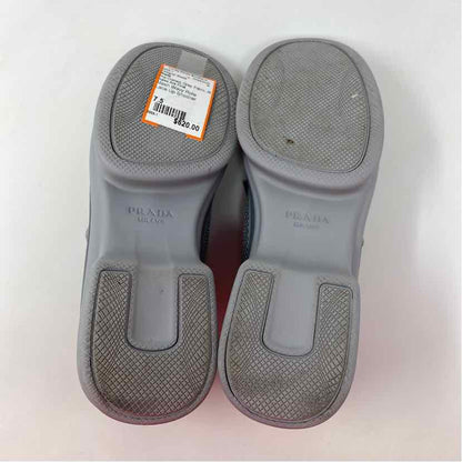 Pre-Owned Prada Grey Fabric Shoe Size 7.5 Designer Shoes