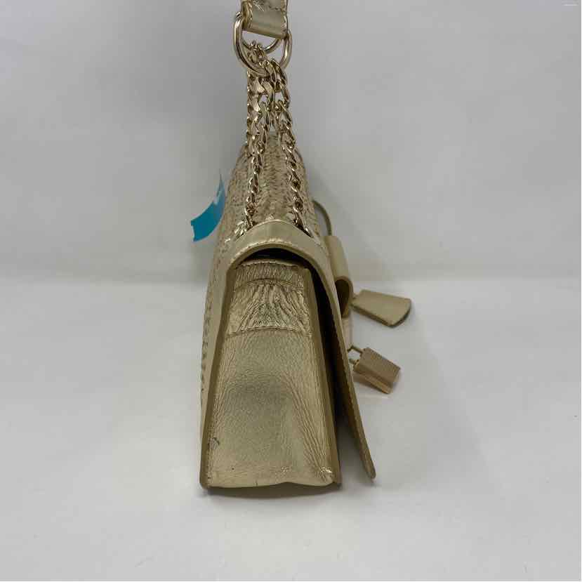 Pre-Owned Jimmy Choo Gold Leather Designer Handbag