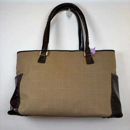 Pre-Owned Adrienne Vittadini Tan Print Fabric Handbag