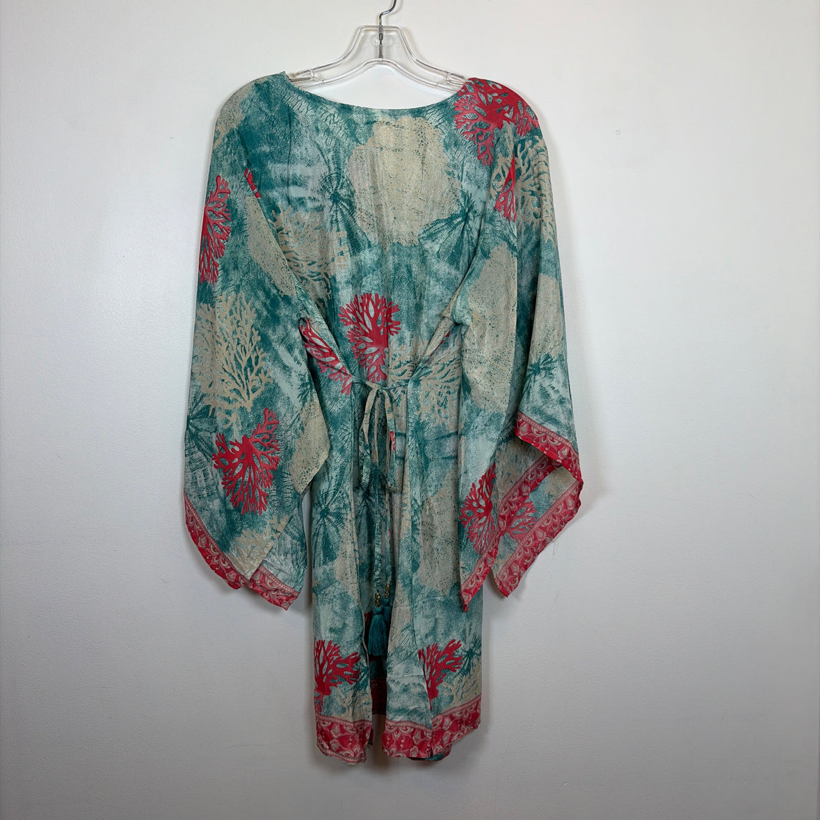 Pre-Owned Size One Size India Boutique Teal Multi Casual Dress