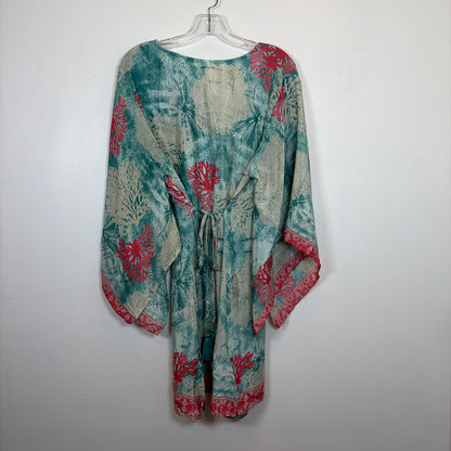 Pre-Owned Size One Size India Boutique Teal Multi Casual Dress