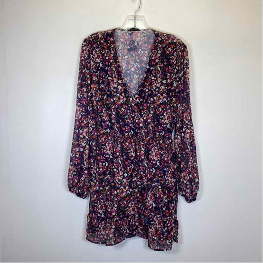 Pre-Owned Size M Aqua burgundy multi Casual Dress