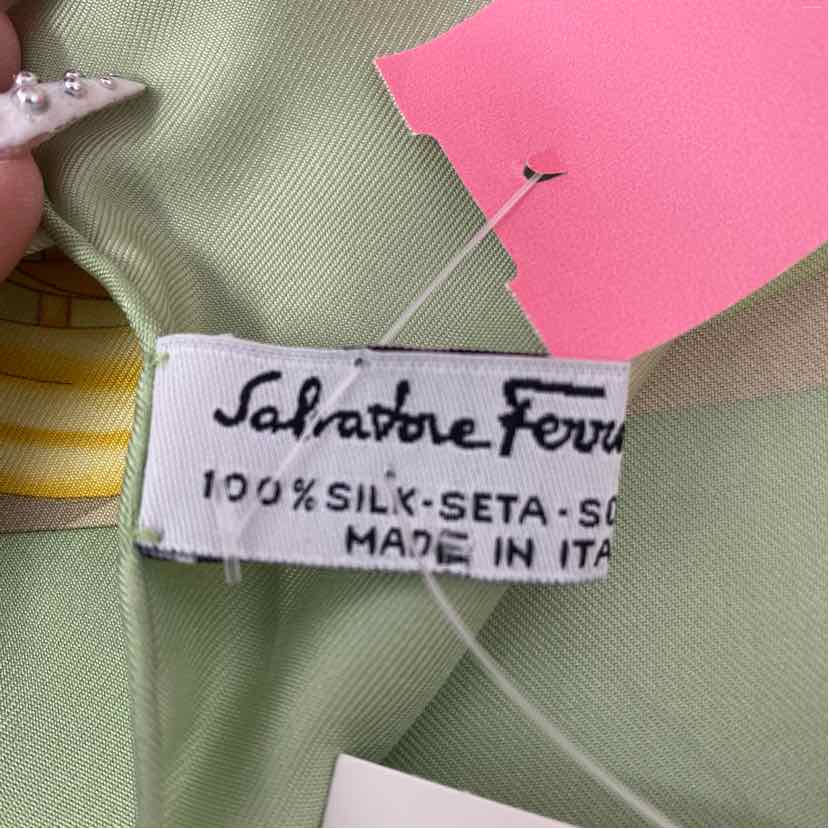 Pre-Owned Ferragamo Multi Silk Designer Scarf